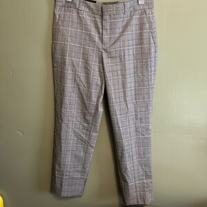 Grey Plaid Shimmer Dress Pants